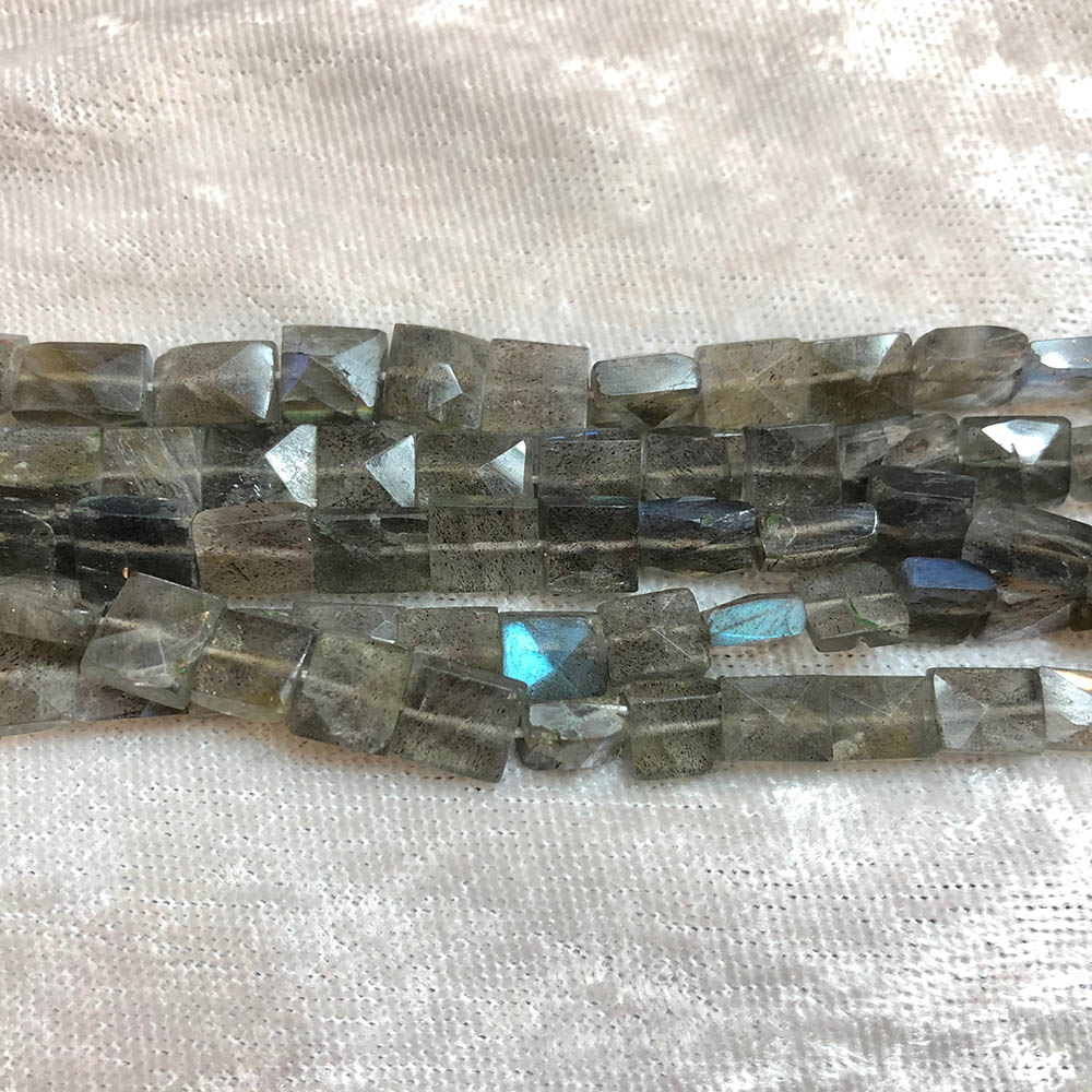 Labradorite Faceted Rectangle Beads 6mm x 10mm