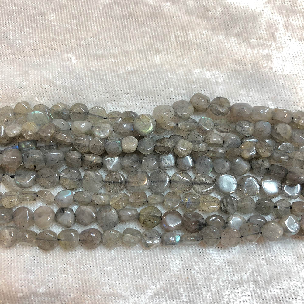 Labradorite Small Flat Circle Beads 5mm