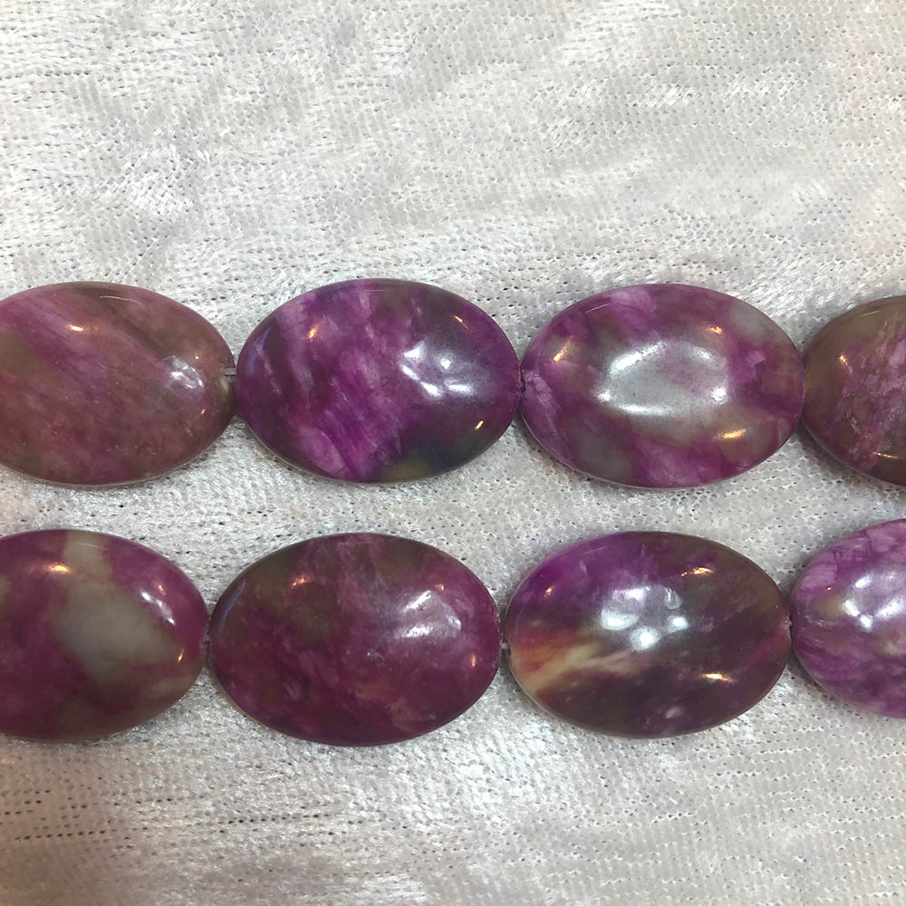 Large Lepidolite Oval Beads