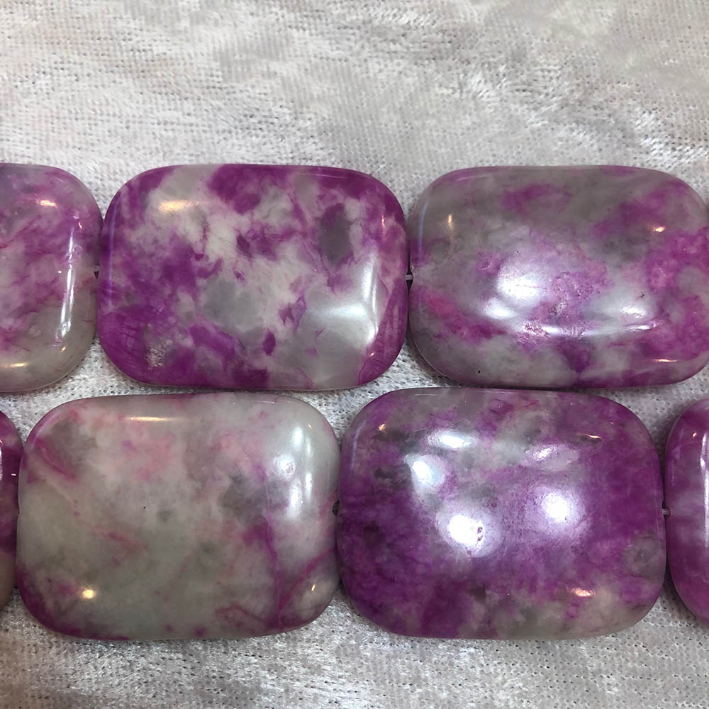 Large Lepidolite Rectangle Beads