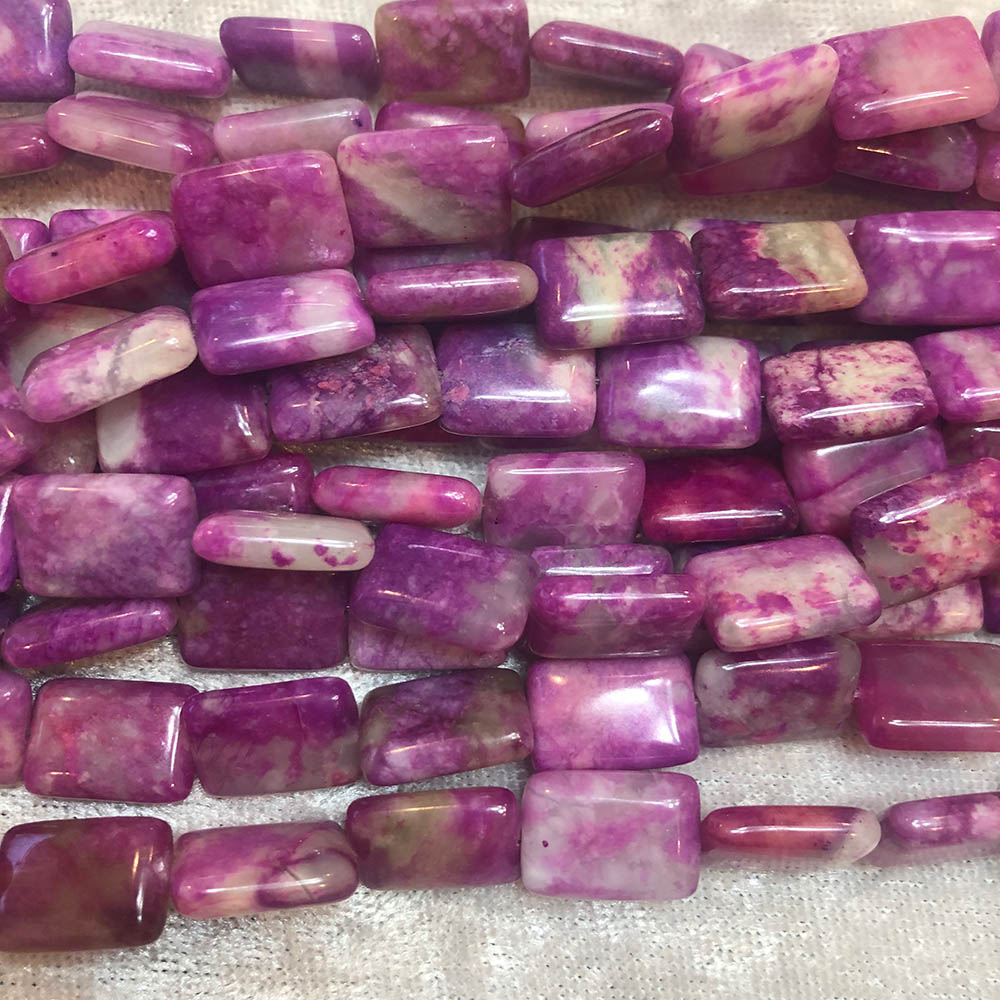 Small Lepidolite Rectangle Beads 10mm x 14mm