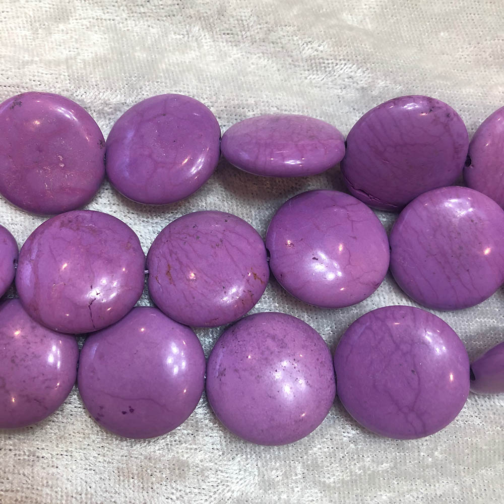 Large Purple Turquoise Disc Beads 25mm