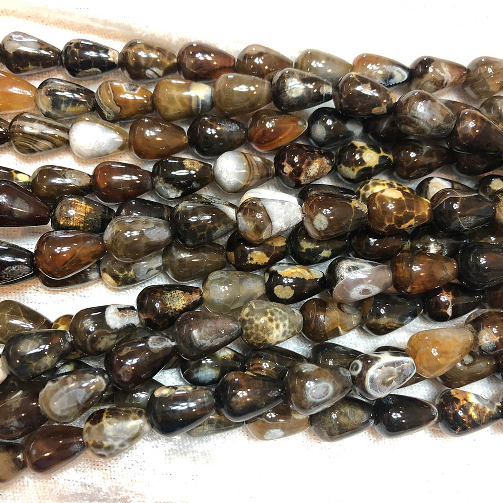 Banded Agate Teardrop Beads