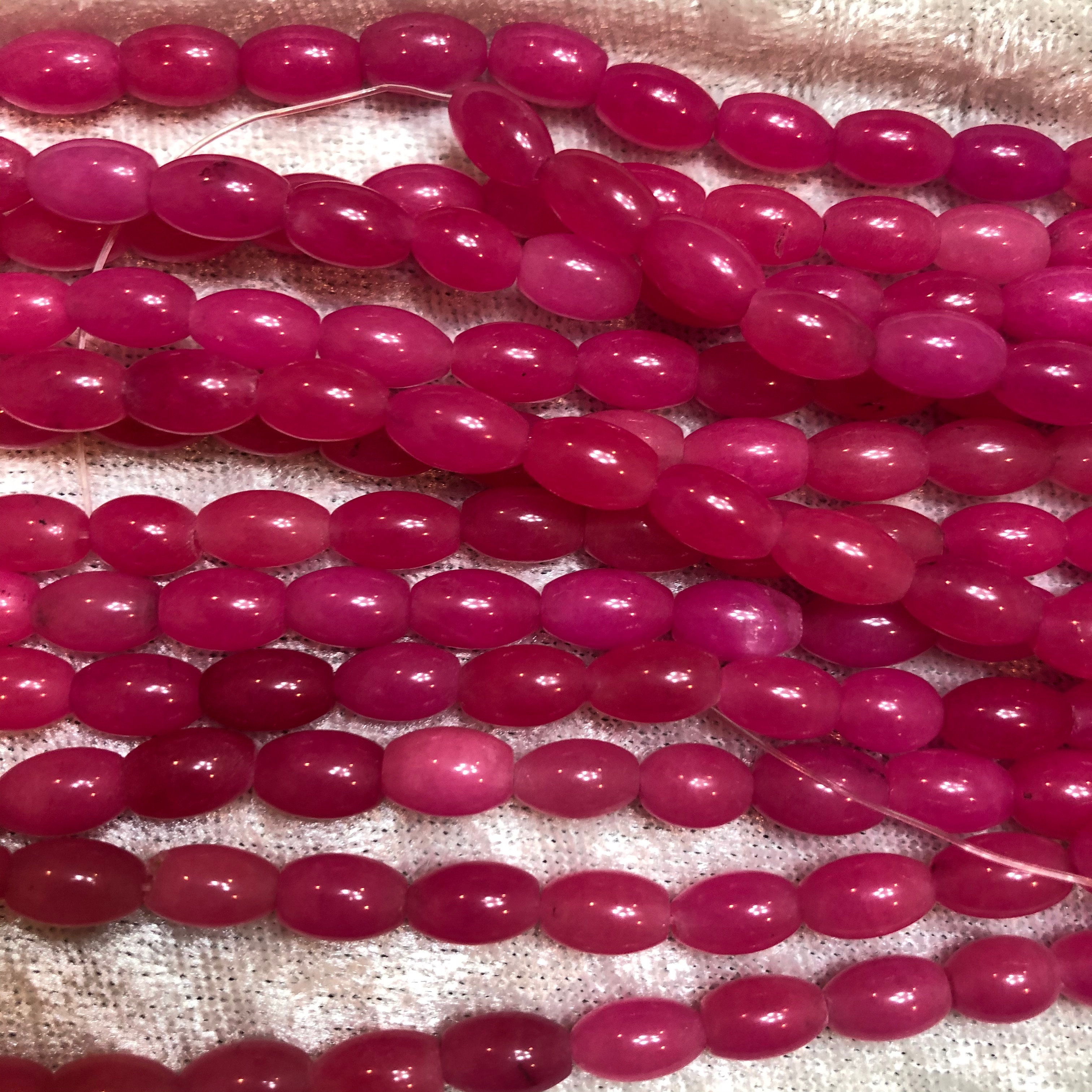 Small Pink Jade Rice Beads