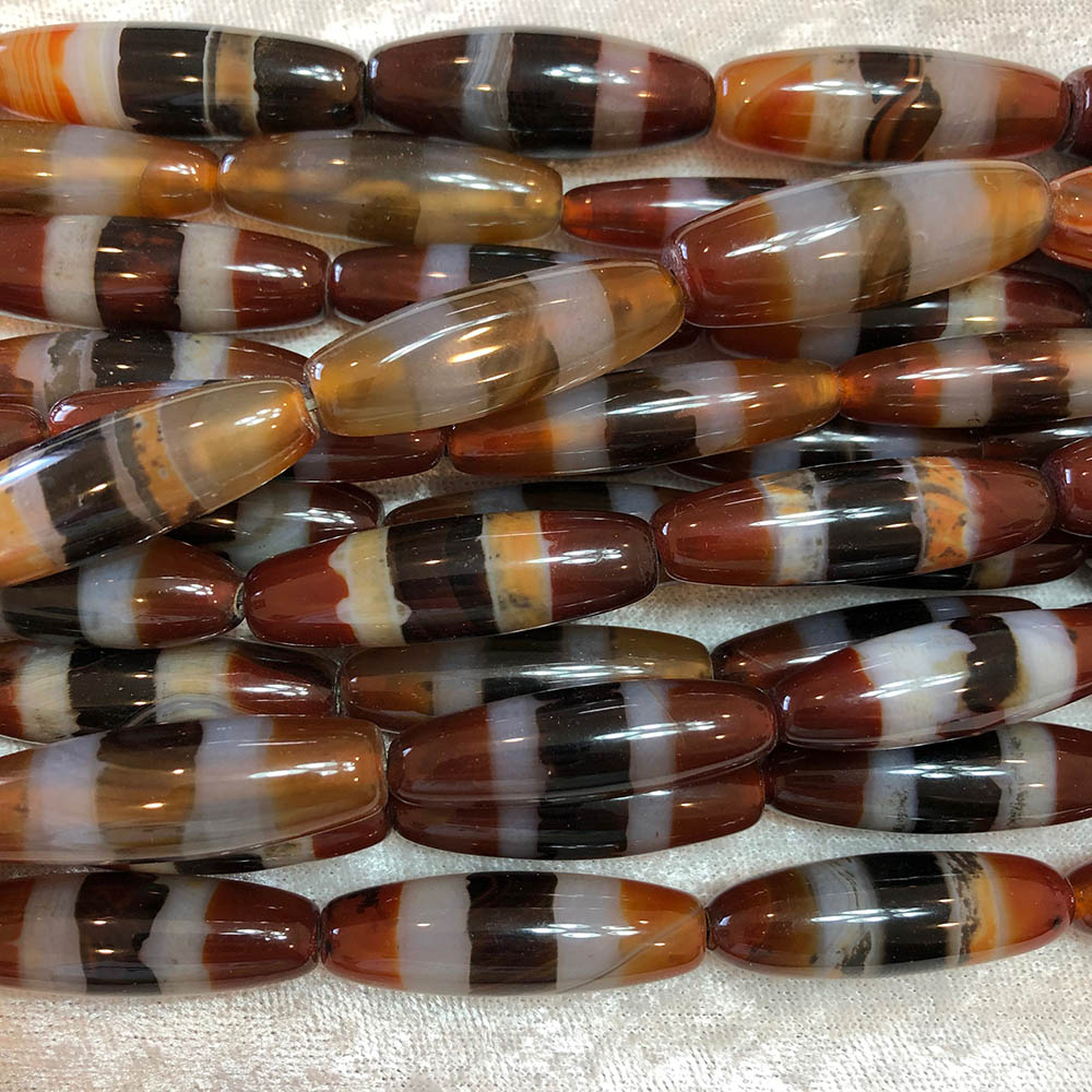 Large Dyed Banded Agate Oval Beads