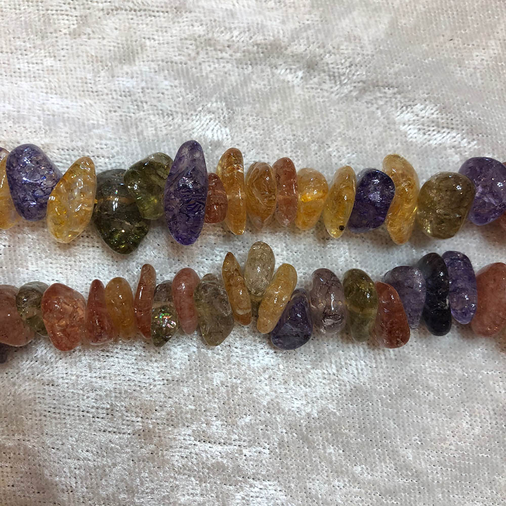 Amethyst Citrine Prehnite Lemon Quartz Polished Nugget Beads