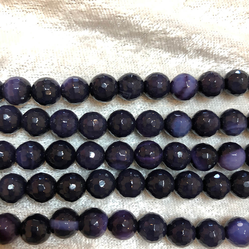 Dyed Purple Jade Faceted Beads 8mm