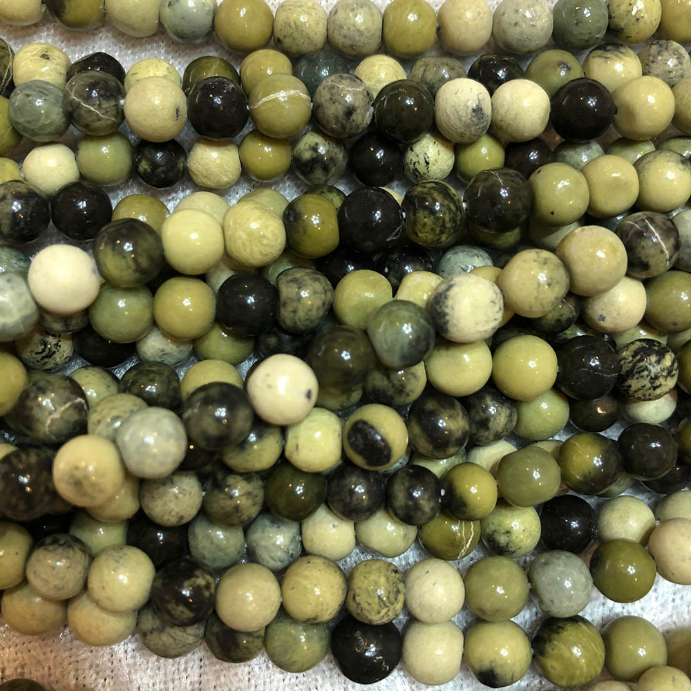 Light Yellow Turtle Jasper Round Beads 6mm