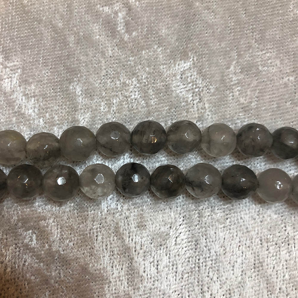 Cloudy Quartz Faceted Round Beads 8mm