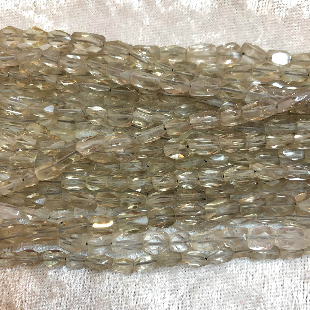 Light Smoky Quartz Faceted Tube Beads