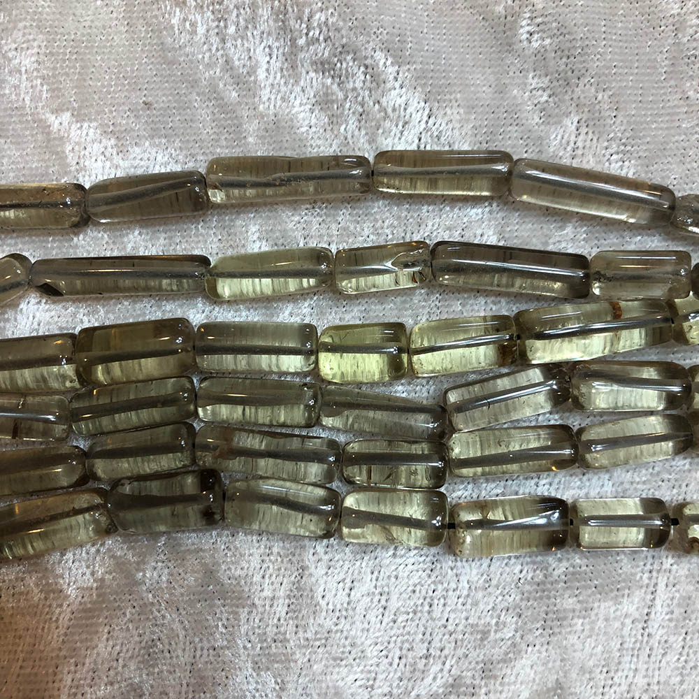 Light Smoky Quartz Tube Beads 6mm