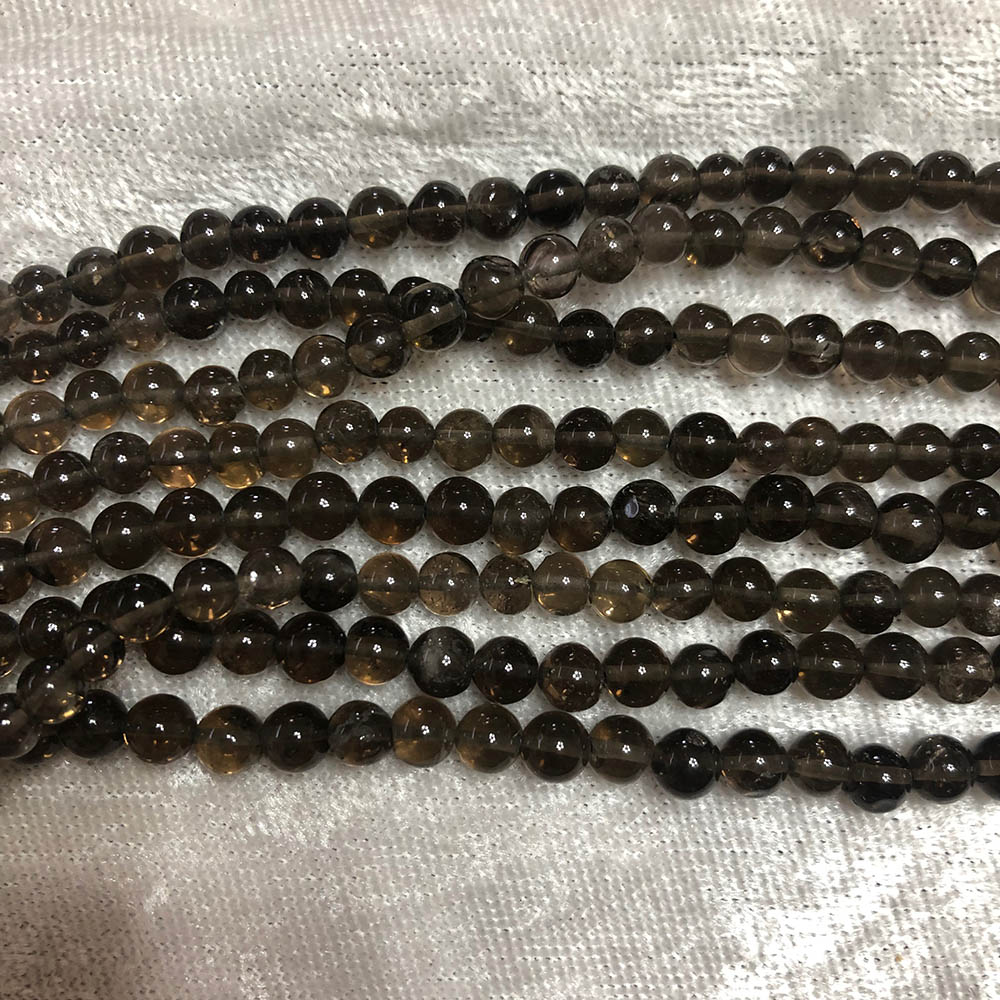 Dark Smoky Quartz Round Beads 5mm