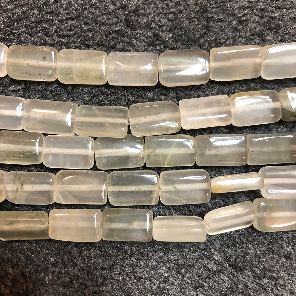 Light Green Quartz Flat Rounded Rectangle Beads