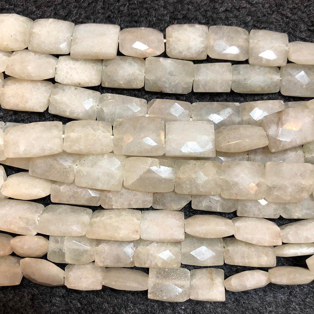 Light Green Aventurine Flat Faceted Rectangle Beads