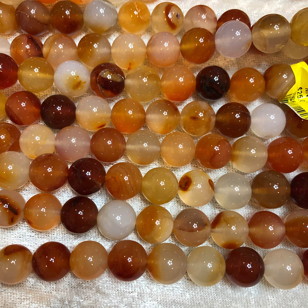 Carnelian Round Multi Shade Beads