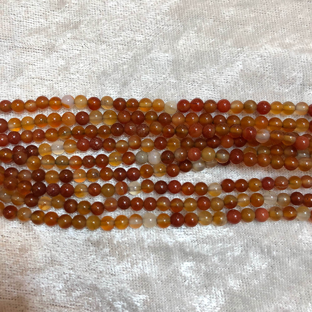 Carnelian Multi-Shade Small Round Beads