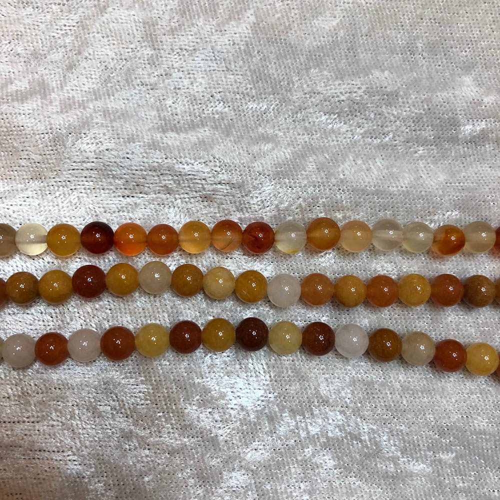 Carnelian Multi-Shade Medium Round Beads