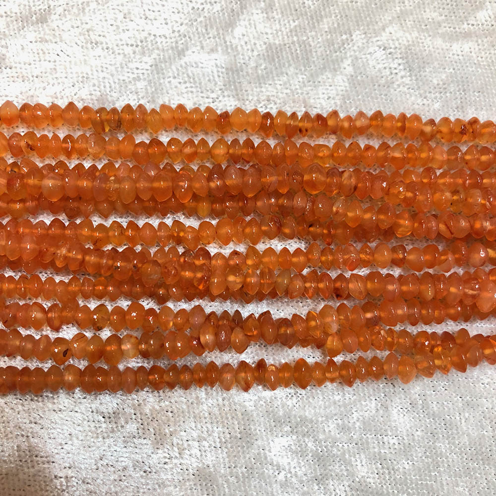 Small Carnelian Rondelle Beads