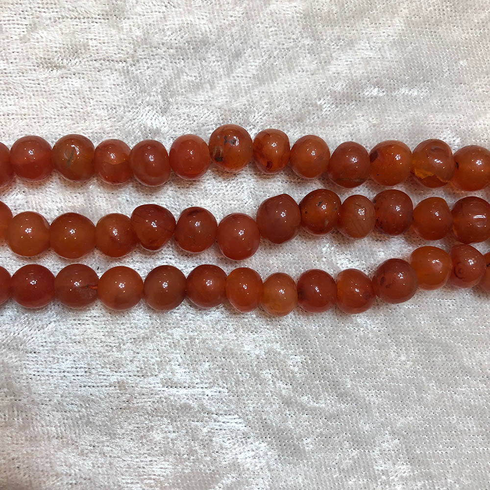 Light Red Medium Carnelian Round Beads