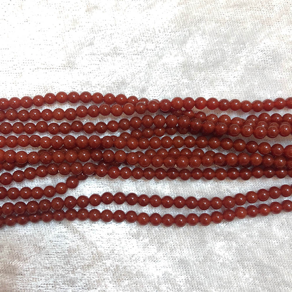 Small Dark Carnelian Round Beads