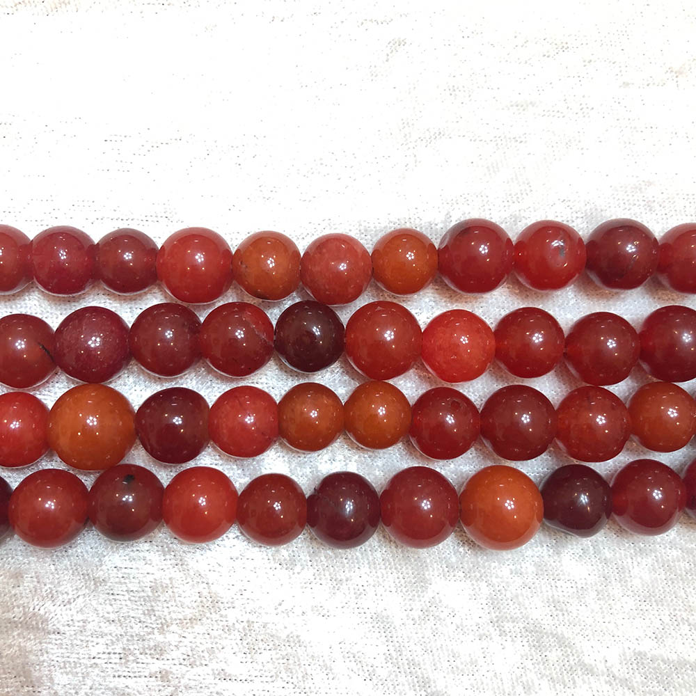  Large Dark Carnelian Round Beads