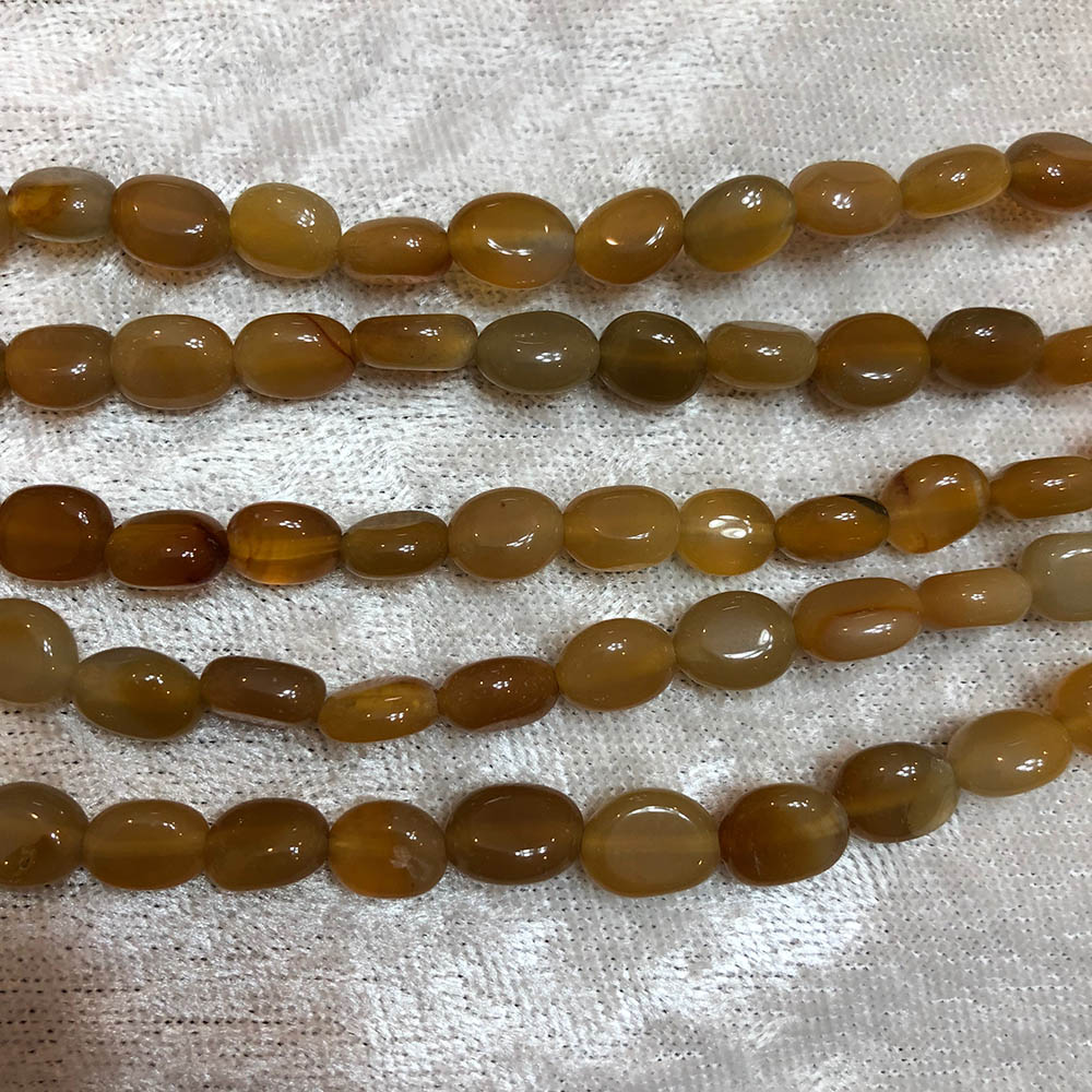 Light Brown Carnelian Rounded Oval Beads