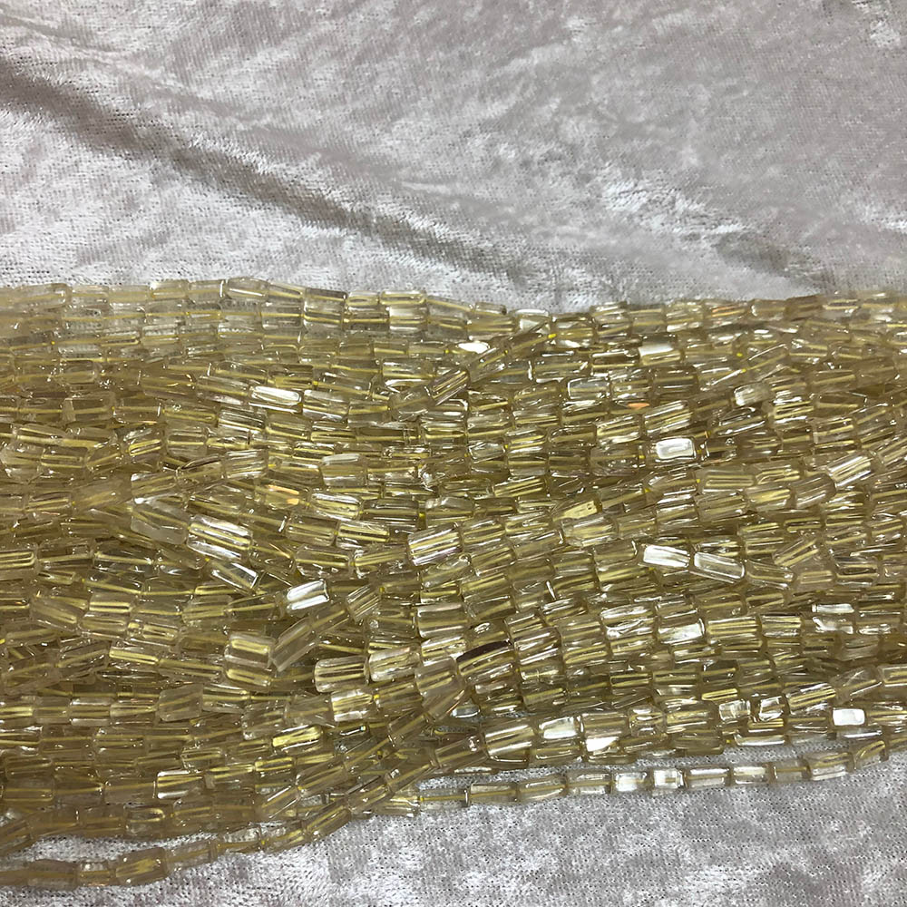 Light Yellow Citrine Rectangle Tube Beads