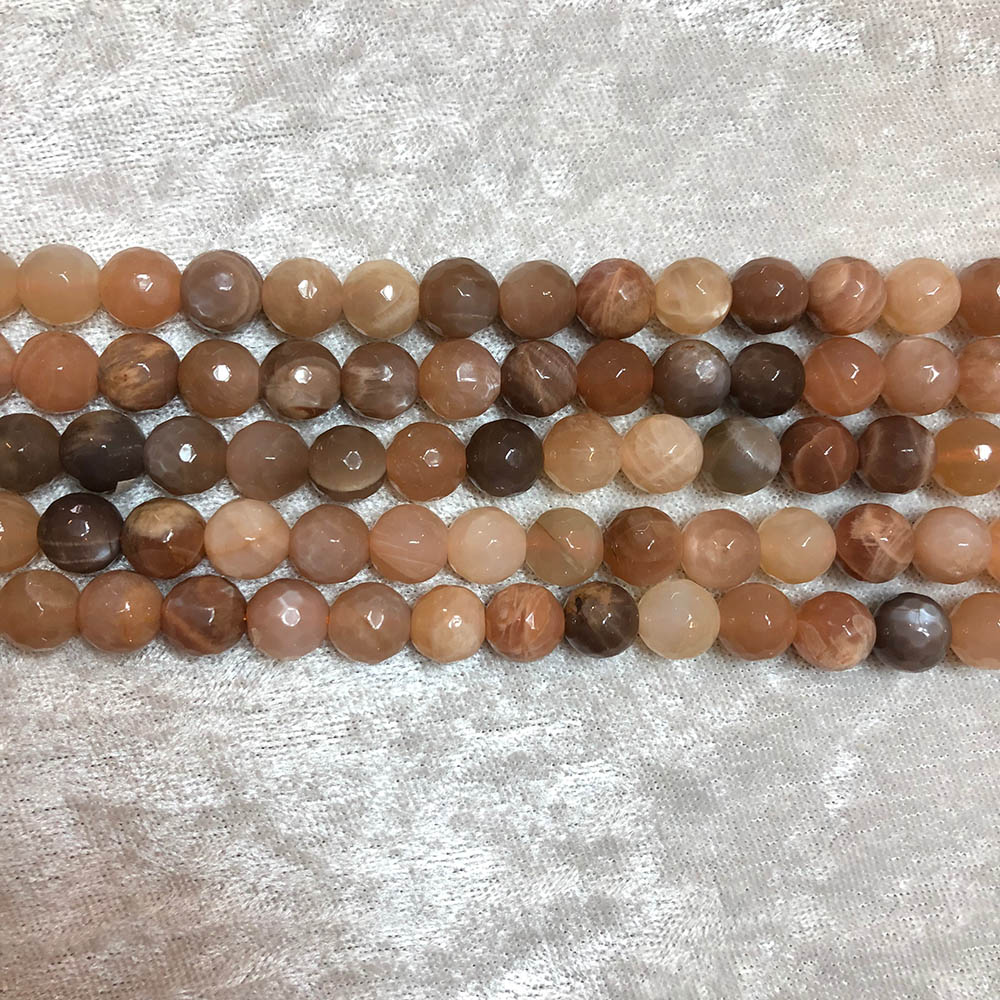 Pink Moonstone Faceted Round Beads