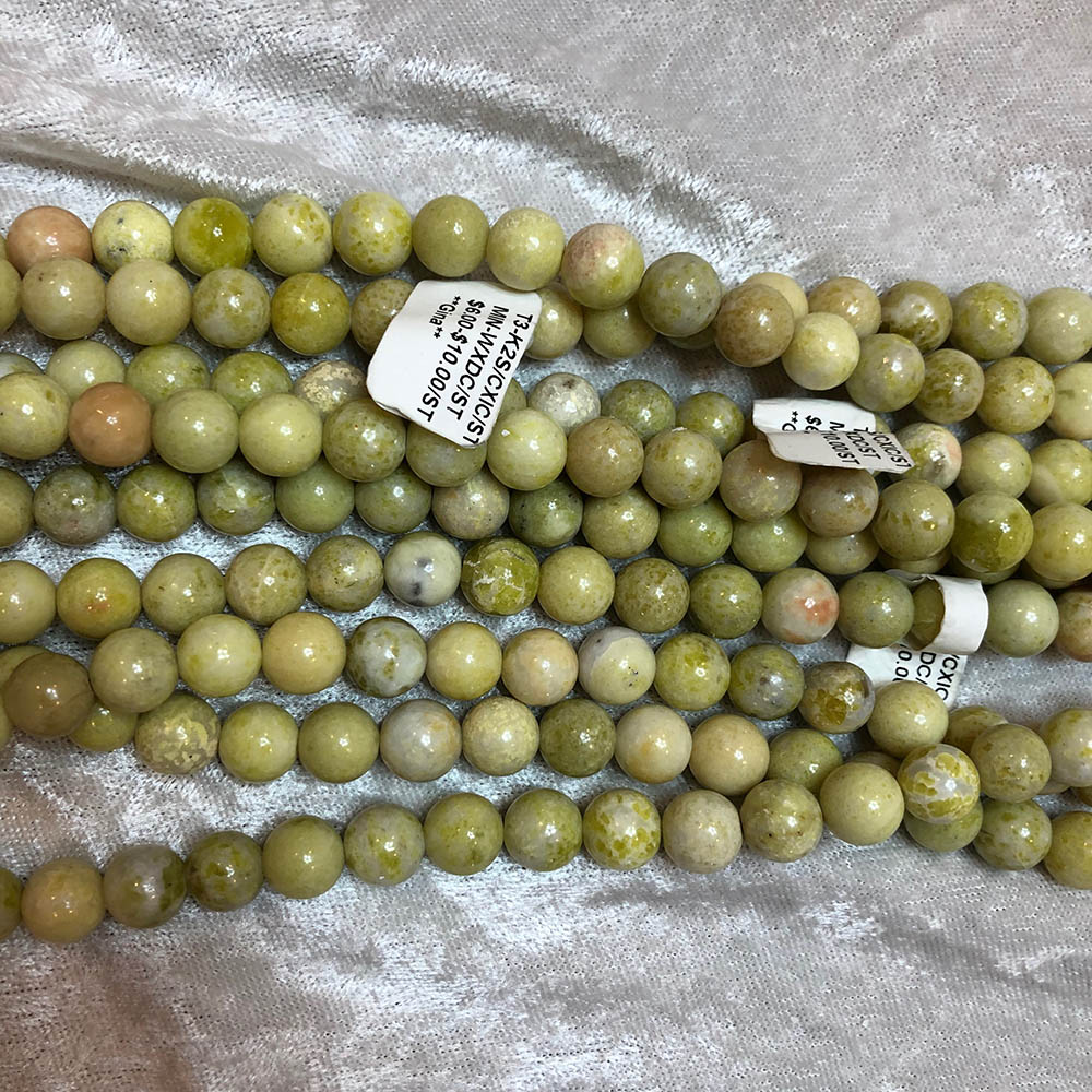 Medium Large Pineapple Jade Round Beads