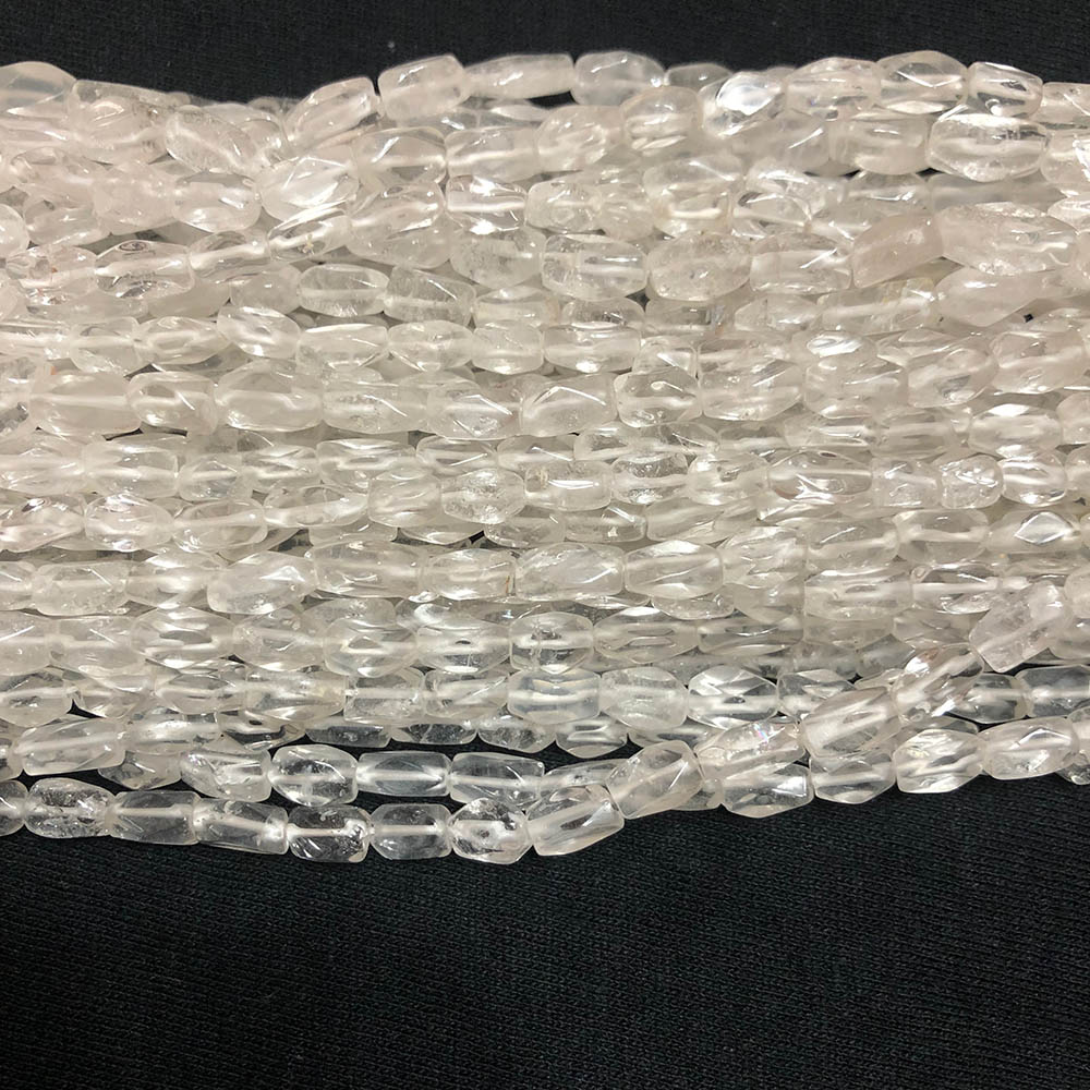 Clear Crystal Quartz Small Faceted Rectangle Beads