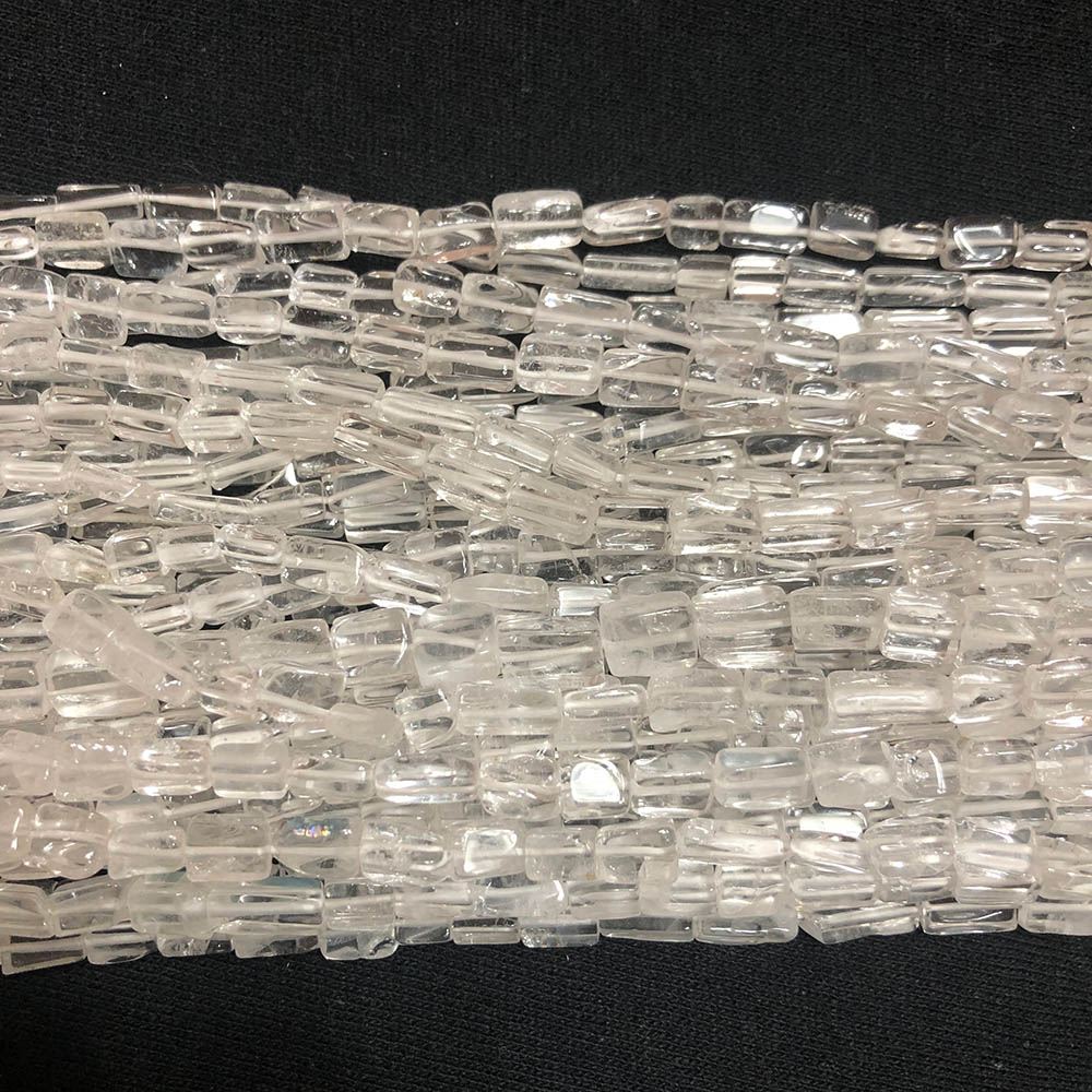 Clear Crystal Quartz Small Flat Rectangle Beads