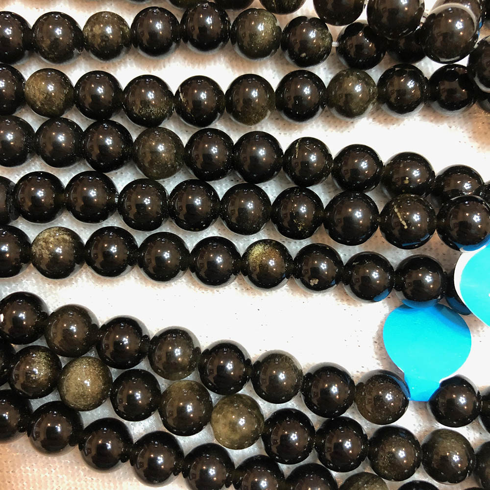 Obsidian Medium Round Beads