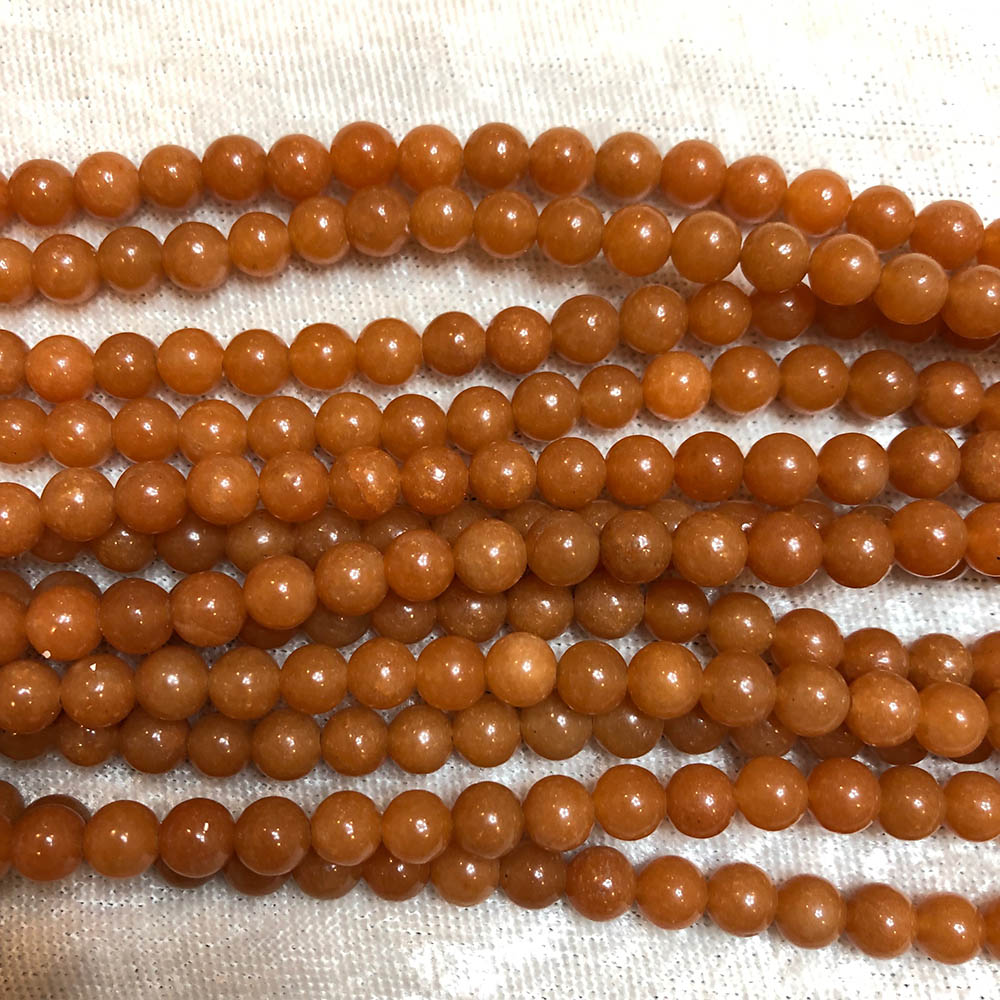 Red Aventurine Small Round Beads