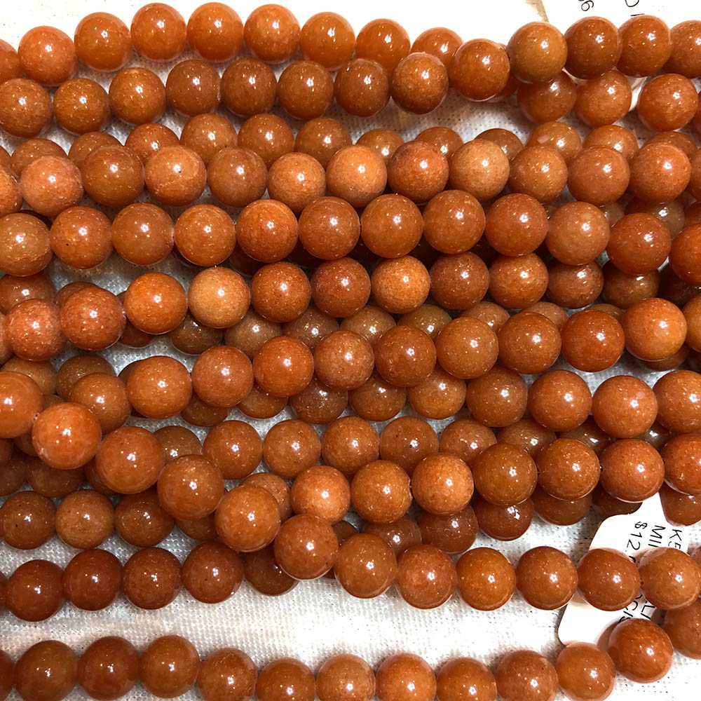 Red Aventurine Medium Round Beads