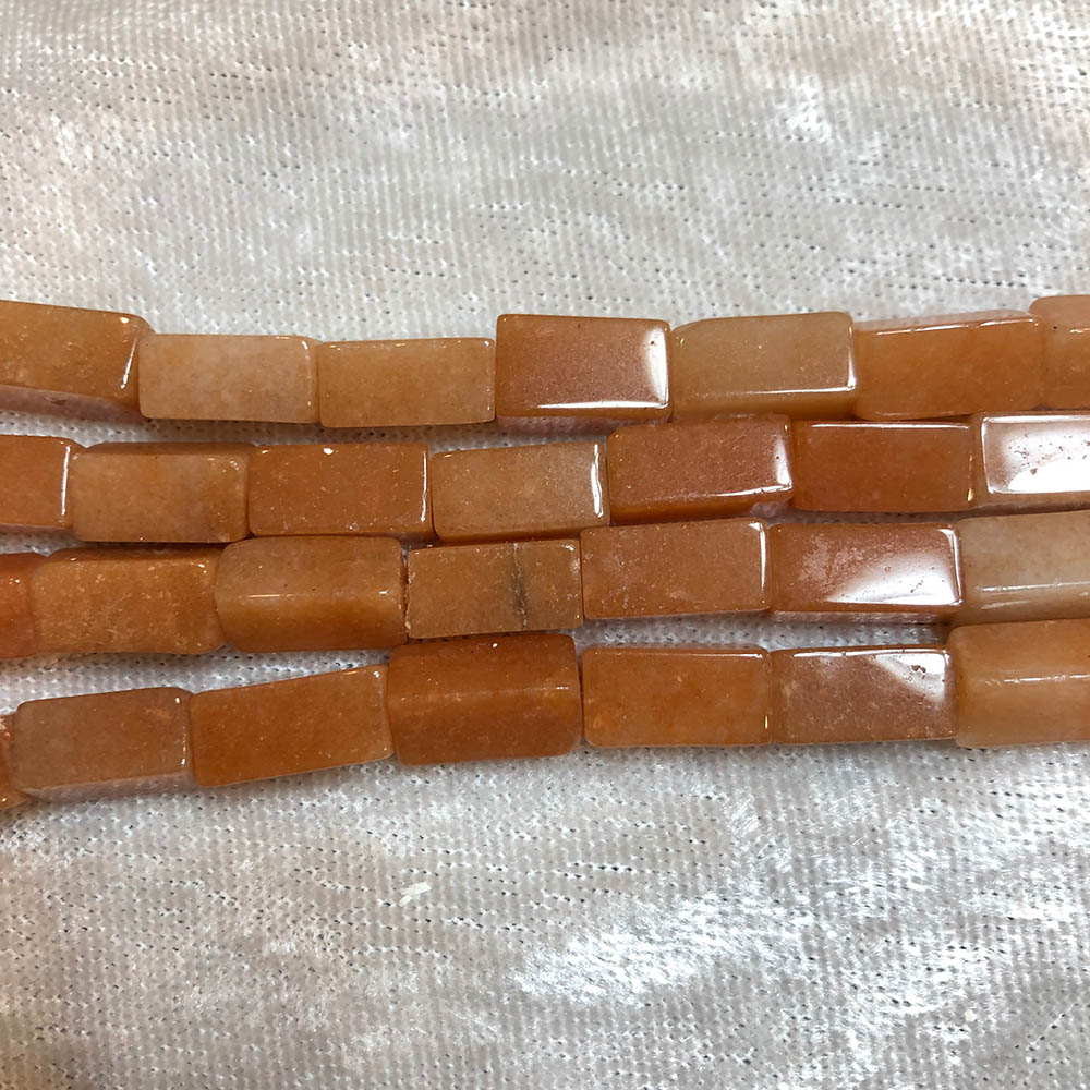 Red Aventurine Large Square Tube Beads