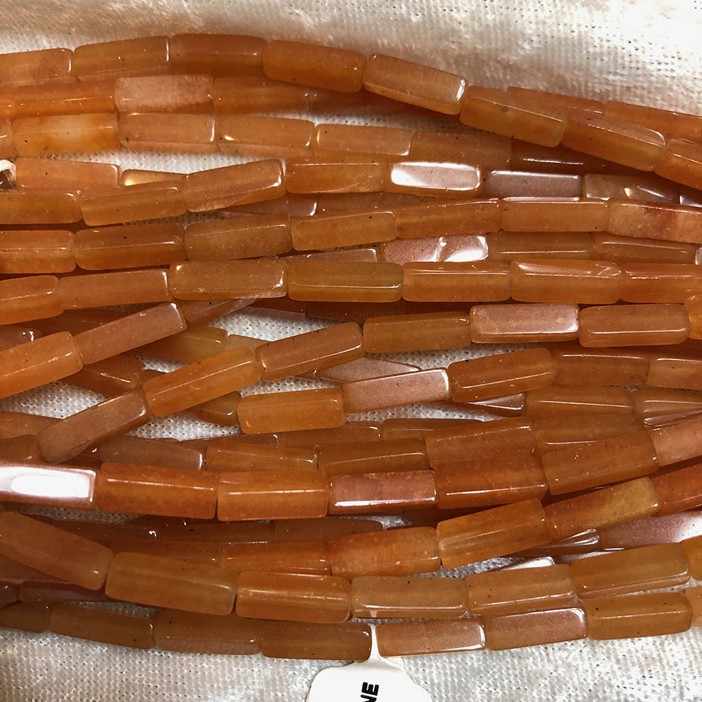 Red Aventurine Medium Square Tube Beads