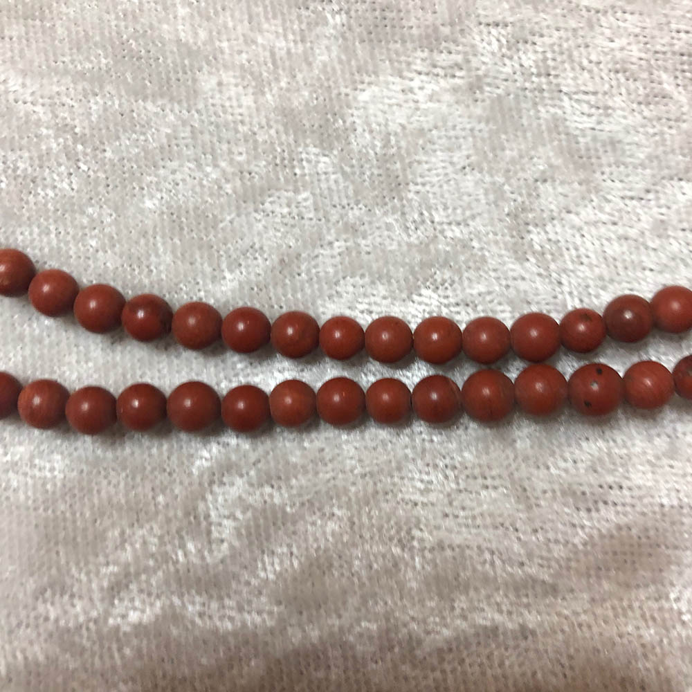 Matte Red Jasper Small Round Beads