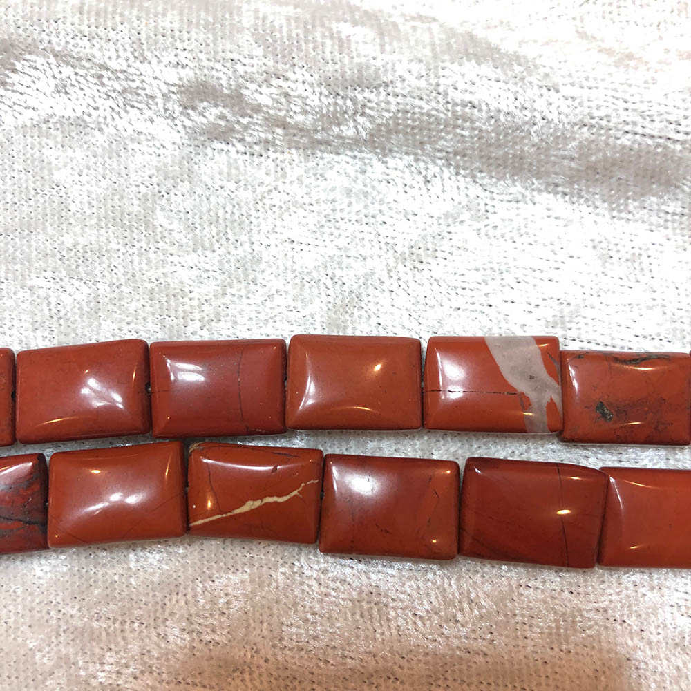 Red Jasper Flat Pillow Rectangle Beads