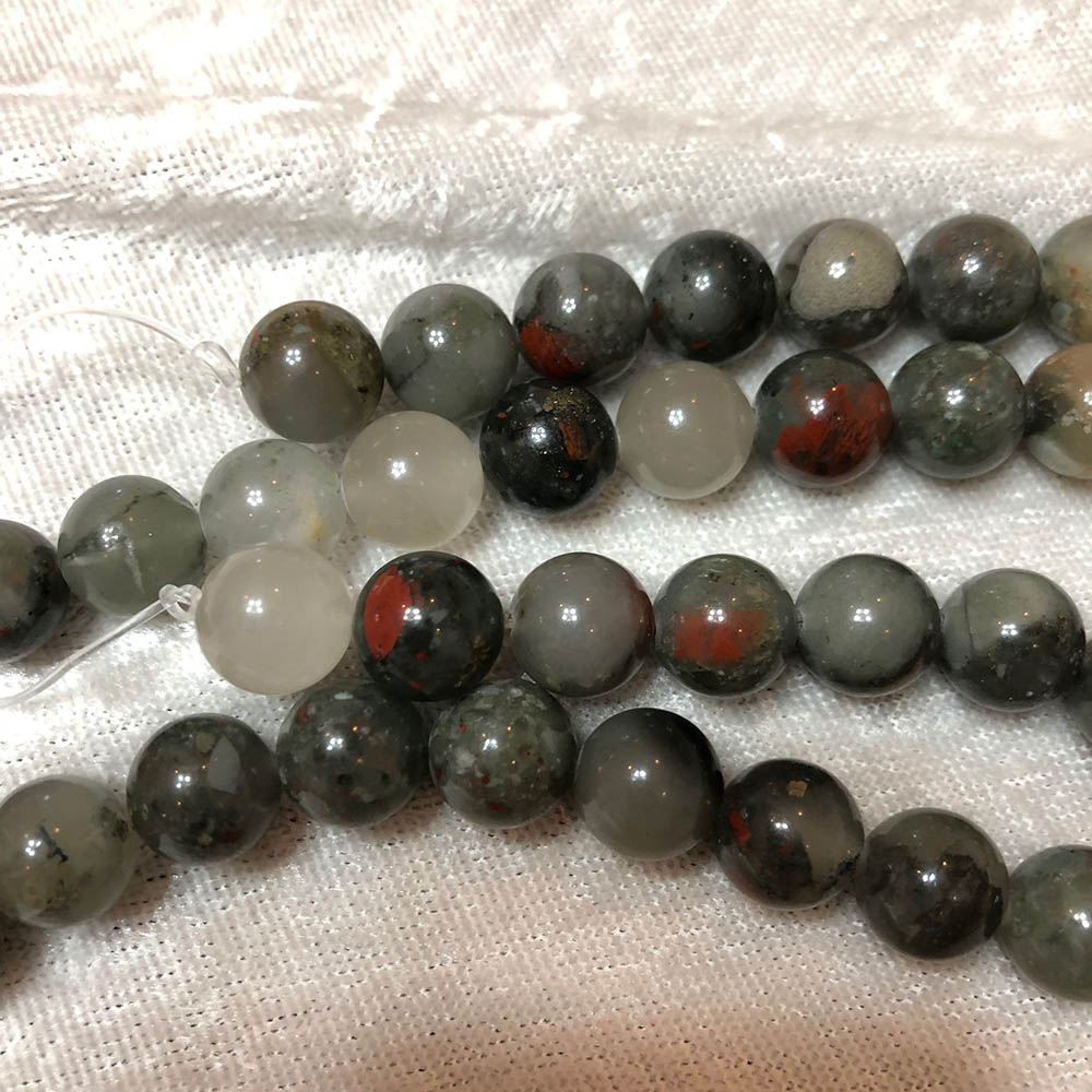 Gray Speckled Agate Beads