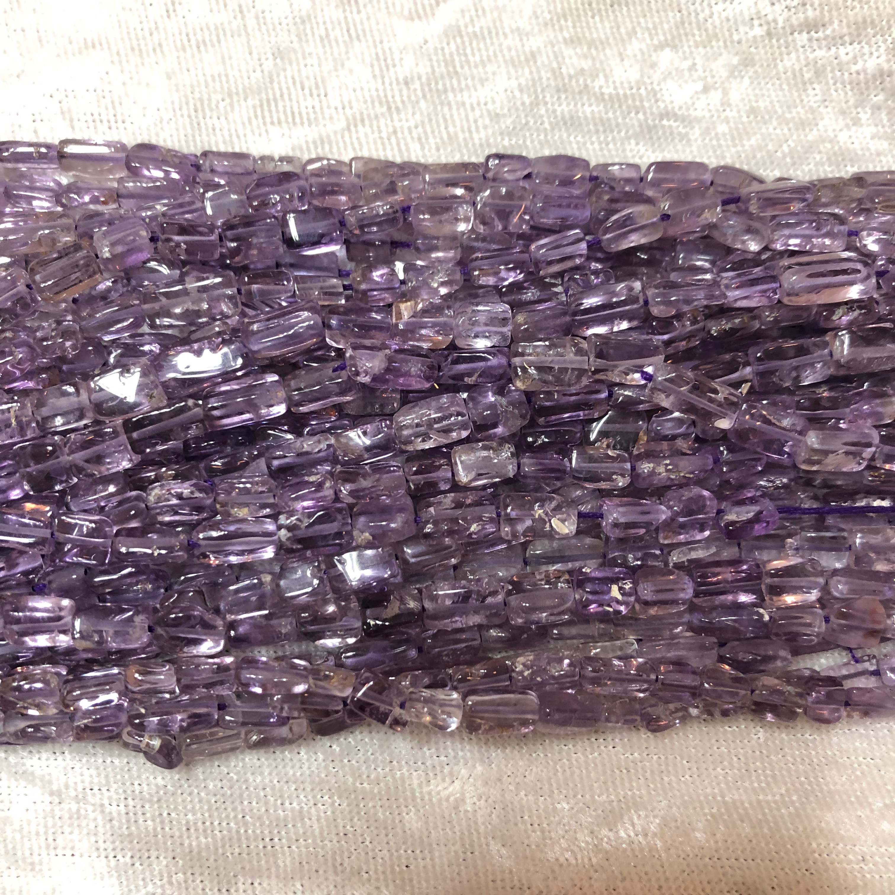 Purple Amethyst Small Flat Rectangle Beads