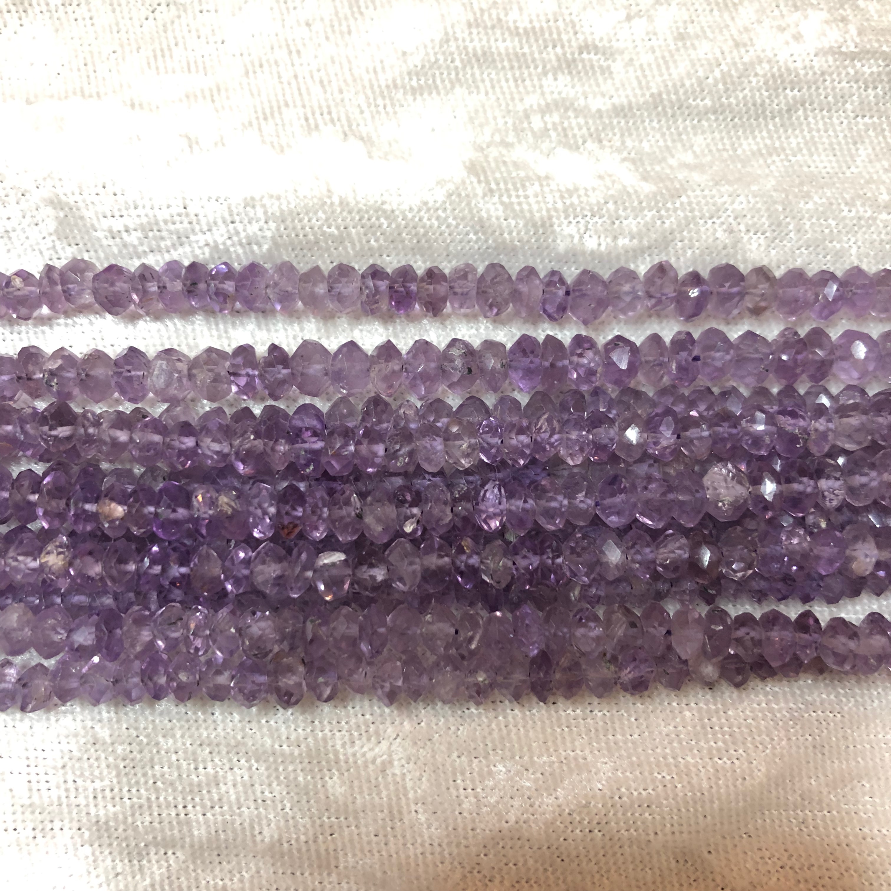 Purple Amethyst Faceted Rondelle Beads