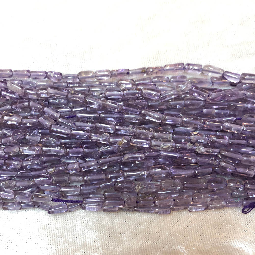 Purple Amethyst Small Round Tube Beads