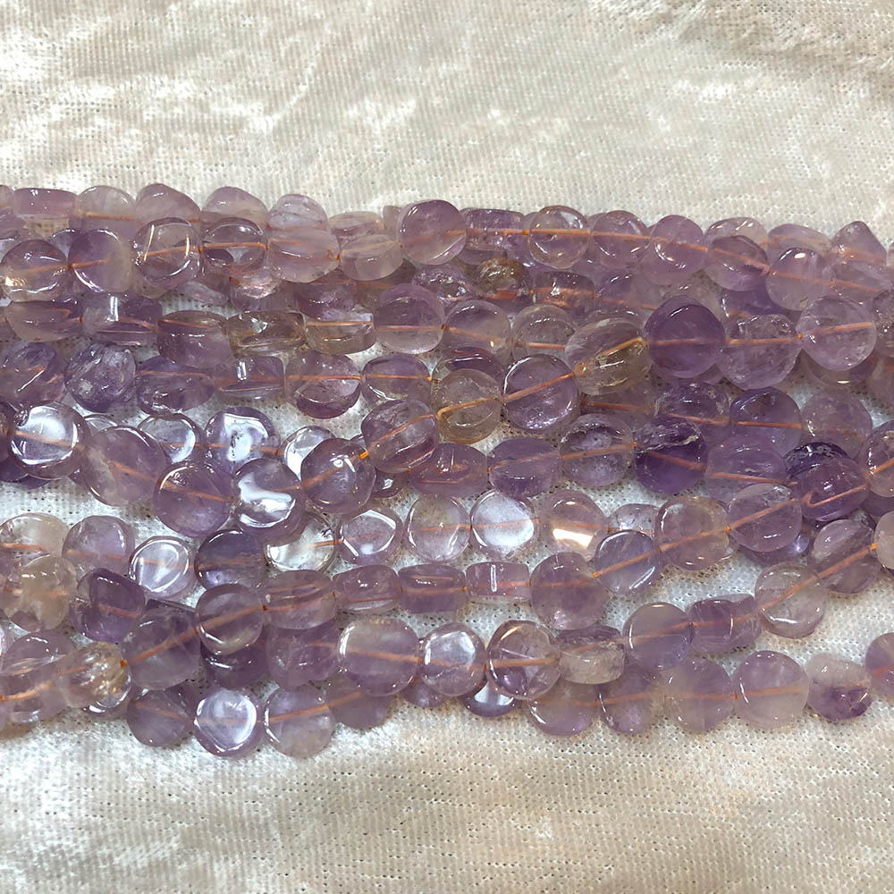 Light Purple Amethyst Medium Flat Circle Beads