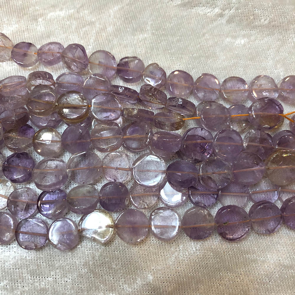 Light Purple Amethyst Large Flat Circle Beads