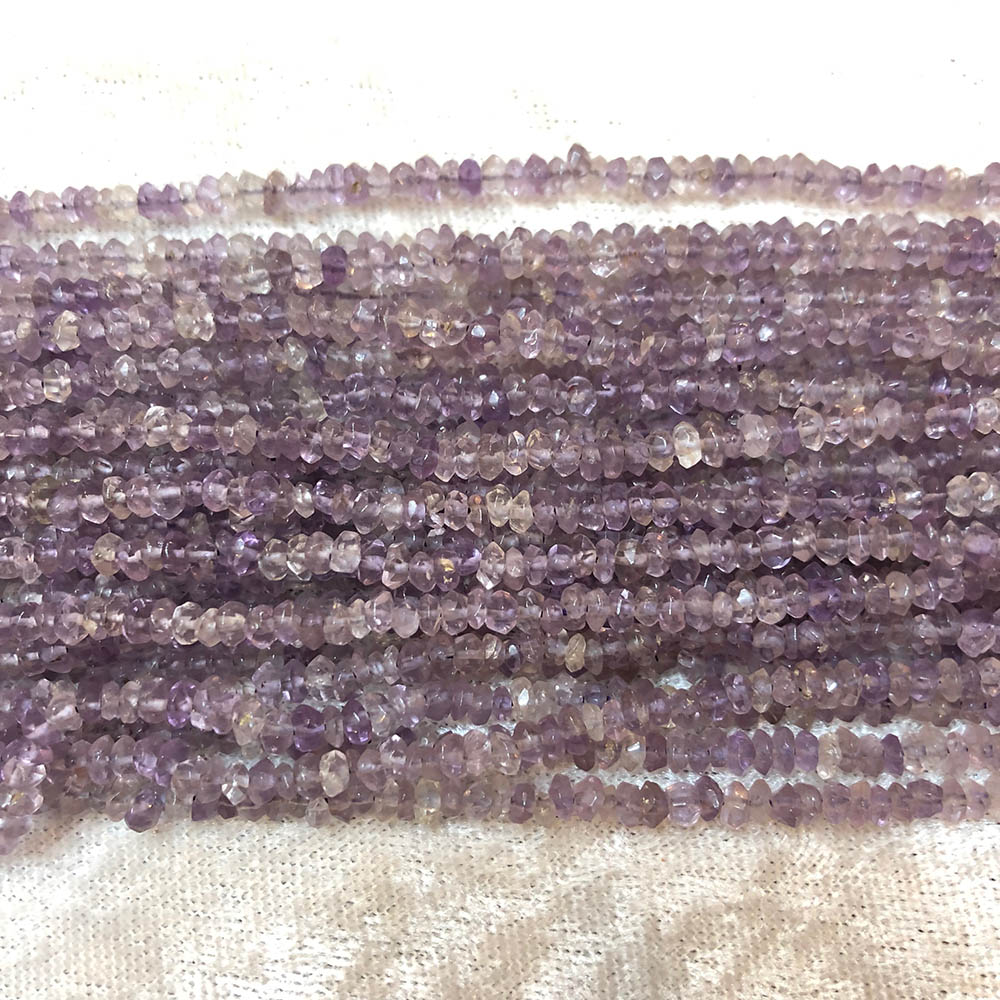 Light Purple Extra Small Faceted Rondelle Beads