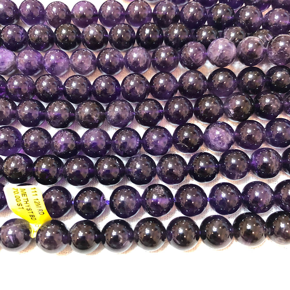 Dark Purple Amethyst Large Round Beads