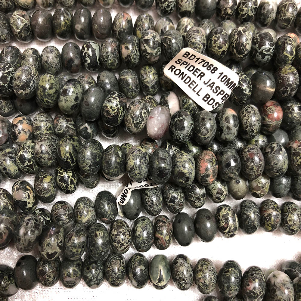 Spider Jasper Rondelle Beads 8mm