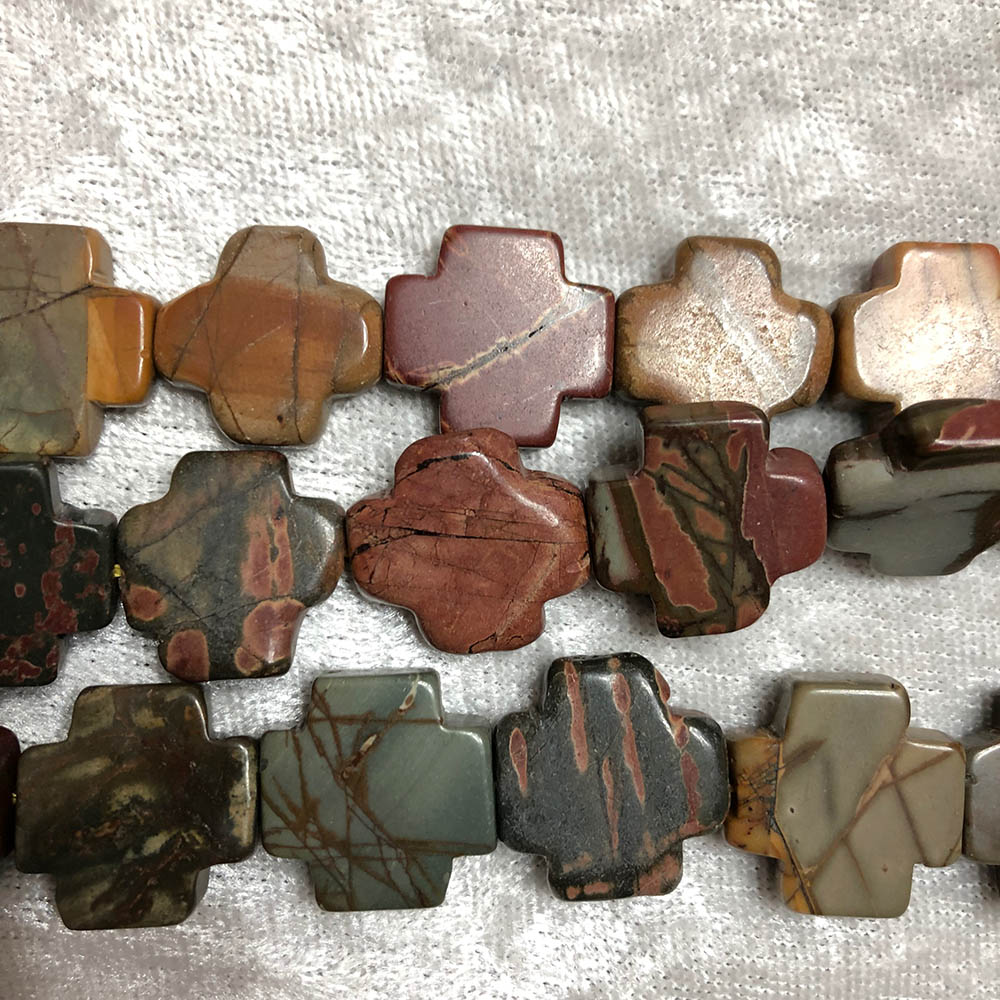 Red Creek Jasper Cross Beads