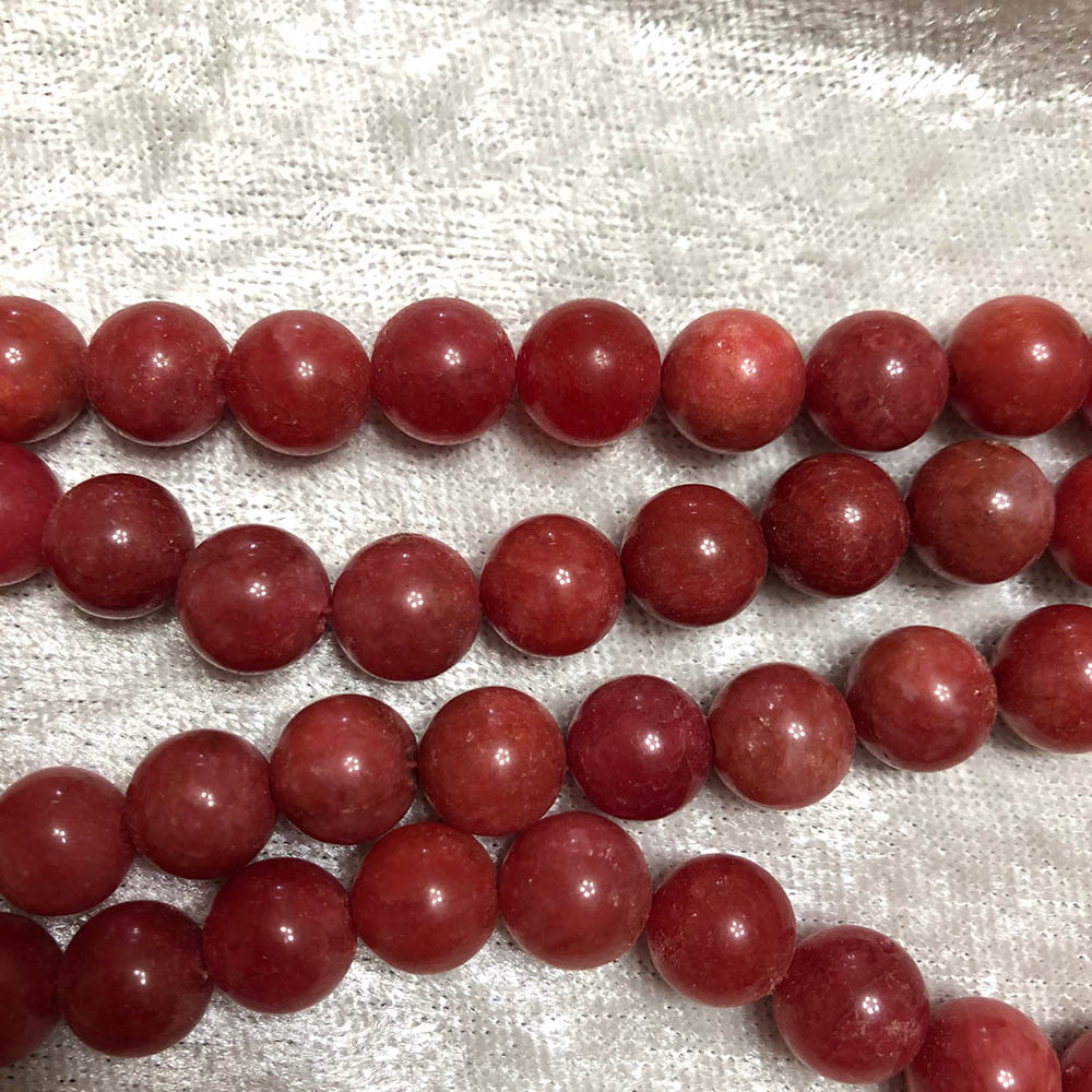 Large Red Jade Round Beads 10mm