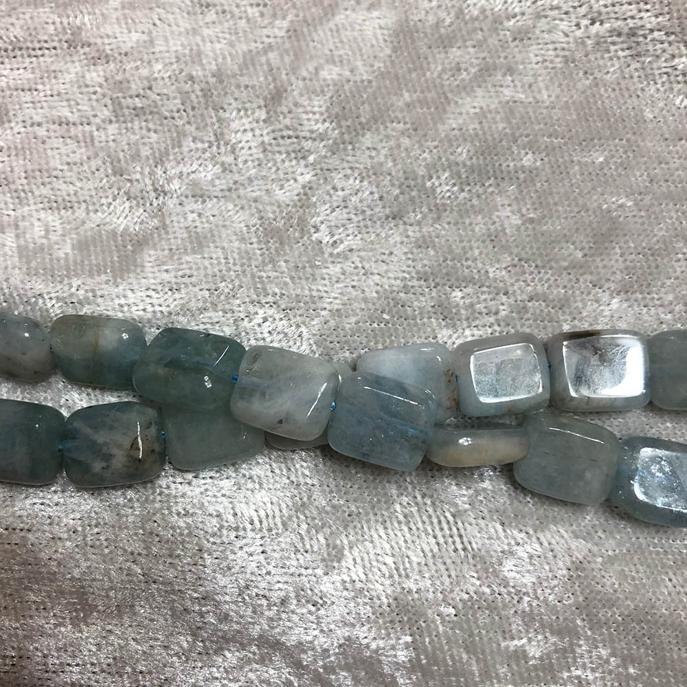 Aquamarine Light Blue Flat Rectangle Beads